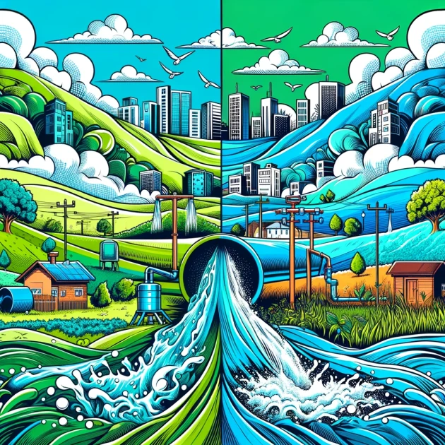 Étude comparative : gestion de l'eau en milieu urbain vs. rural