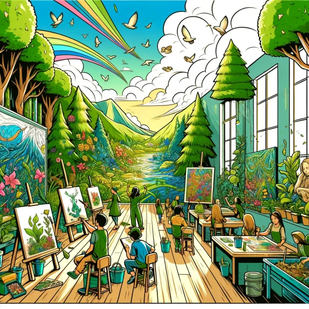 La nature dans l'art : enseigner la protection de l'environnement à travers les chefs-d'oeuvre artistiques